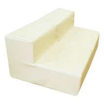 [까씨네] 2단E 레자롱계단 아이보리/인조가죽 강아지계단/생활방수 닦아서 관리