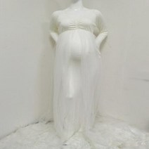 임산부 주수 사진 만삭 촬영 빅사이즈 드레스 원피스 의상 여성의 긴 소매 오프 숄더 출산 맥시 얇은 명주 그물 웨딩 인어 가운 베이비 샤워
