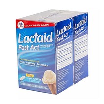 락타이드 Lactaid 패스트액트 락타아제 락테이스 Lactase 엔자임 60정 2팩