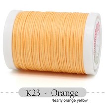 가죽공예실 레자실 가죽초실 Small Roll Flat Wax Thread Polyester Bracelet for Knitting Leather Craft, 01 0.8mm 150D 80M, 23 23 - Orange