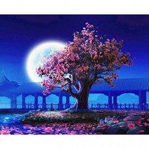 [래드원]아이윙스 피포페인팅 Q2250 블루체리트리 DIY명화그리기 DIY그림그리기, 상세페이지 참조