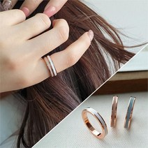 브이와이 여자 모양 로즈골드 미니멀리즘 색상 링 반지