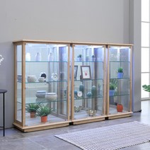 앤탑퍼니처 LED조명강화유리장식장 장식장, 4단장식장-800-네츄럴