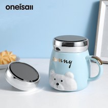 ONEISALL 거울 머그컵 도자기 물컵 찻잔 내열 미니커피잔 이지그립 멀티 컬러, 블루
