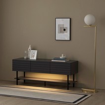 [감성톡톡디자인+즉시1만원할인] 파로마 하비 템바보드 LED 거실장 1800 넓은티비장 낮은티비장 티비다이, 그레이