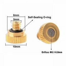 쿨링포그 노즐 연무기 대형 분무기 충전 야외 미스트 냉각 시스템용 니켈 도금 스레드 황동 0.1-0.8mm 피스 미스터 부품 안개 10 개, 0.5mm_2