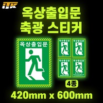 ITK 옥상출입문 축광 스티커 (A형~D형) 대형 420mm x 600mm 고급형, B. 전국