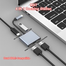 USB c형 허브-듀얼 모니터 노트북 도킹 스테이션 2 맥북 프로 삼성용 Hdmi 호환 PD USB MST 어댑터, 사합일