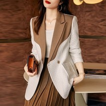 쩐쿠 가을 여성 카라넥 빅사이즈 트위드 원버튼 자켓 8354