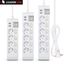 하이탭 USB 국산 개별 스위치 안전 멀티콘센트 고용량 과부하차단 디자인 멀티탭 리더컴 4구 5구 6구 1.5M 3M, 5구 3M