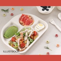 친환경 옥수수 그릇 5p 세트 접시 안전 유아 그릇 식판 내열 열탕소독 식세기 가능, 그레이