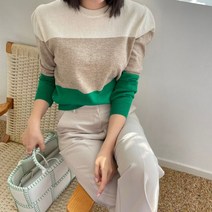 삼단배색 파스텔니트