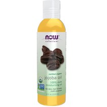나우 푸드 유기농 호호바 오일 얼굴 모발 및 바디용 보습 다목적 오일 118ml, (1팩)