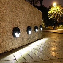 태양광경광등 태양 갑판 조명 2/3 LED 계단 빛 야외 방수 무선 라운드 전원 단계 발코니 정원 마당, White 6000K, 02 Type B, 02 Type B_02 White 6000K
