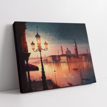 아트앤코 DIY 보석십자수 액자 캔버스 일체형 50x40cm, 1세트, 빛나는 석양아래 가로등 풍경