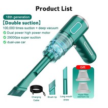 글라인더 그라인더 29000Pa 무선 자동차 청소기 강력한 흡입 먼지 캐쳐 핸드 헬드 습식 건식 가정용 공기, 02 29000Pa 6pcs