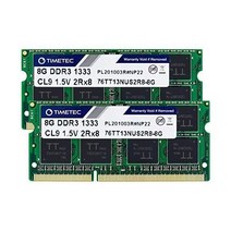Timetec 타임텍 16GB KIT 2x8GB DDR3 1333MHz PC3-10600 비ECC 무버퍼 1.5V CL92Rx8 듀얼랭크 204핀 SODIMM 노트북PC 컴퓨터 메, 16GB KIT(2x8GB)