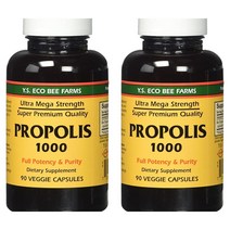프로폴리스 가공되지 않은 1000mg Y.S. 유기농 꿀벌 농장 90 캡슐