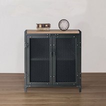 인더스트리얼 수납장 빈티지소품 아일랜드 철제 인테리어 철재 진열장, 2DOOR, 타입A_80*40*75