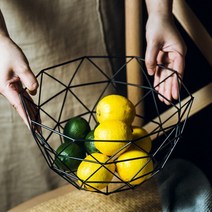 철제과일바구니 이케아 철망바스켓 네트망 청과물 수납 야채 보관, A형 화이트 보울
