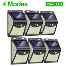 Goodland 244 led 태양 광 야외 태양 광 조명 모션 센서 강력한 햇빛 스포트 라이트 정원 장식, 3-초록