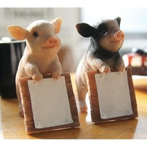 고기집 돼지메모인형 5cm 메모 미니어처 카페소품 미니어쳐인형, 블랙