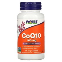 Now Foods (나우 푸드) NOW Foods CoQ10 산사나무 열매 함유 100mg 베지 캡슐 90정, 4개