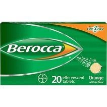 정신적 날카로움과 육체적 에너지 지원을 위한 Berocca 비타민 보충제 오렌지 향 발포성 정제 20개