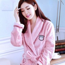 골프샤워가운 여성 목욕 호텔 극세사 여성 가운 겨울 따뜻한 산호 양털 nightdress 잠옷 여성 잠옷 가정 의류 꽃 드레싱 gron 호텔 목욕 가운, xxl(175cm), 분홍색 깃발