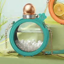 CHARIVA 누출 방지 실리콘 뚜껑이 있는 향수병 스타일링 글라스 선물용 PU 컵 세트 473.2ml(16) 용량 휴대용 선물용으로 적합 (오렌지), green