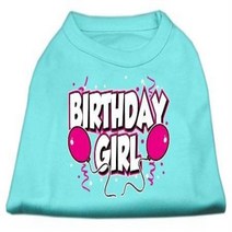 Mirage Pet Products 20-Inch Birthday Girl Screen Print Shirts 3X-Large Aqua, 1