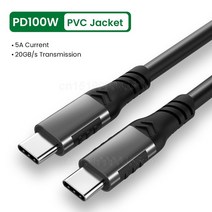 초고속 충전 케이블C타입 USB 데이터 동기화 케이블 맥북 프로 5A 100 W 3.2 Gen2 2 M 썬더볼트 3 20, 02 Style 1_04 2M, [04] 2M