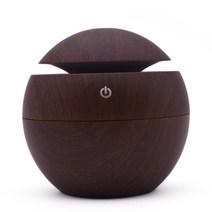 KORELAN usb 버섯 가습기 초음파 아로마 디퓨저 다채로운 가정용 볼 가습기 나뭇결 usb 가습기, 다크 우드 그레인 (003), 중립 패킹