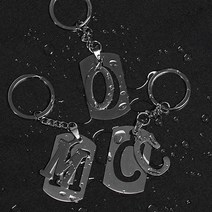 보보몰 알파벳 키링 스틸 선물 커플 가방 차키 파우치 키홀더 굿즈 열쇠고리, X