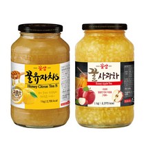 꽃샘 꿀유자차S 1kg + 꽃샘 꿀사과차 1kg
