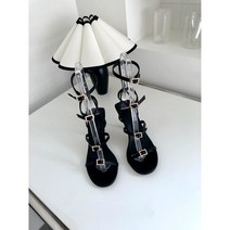 하우스티아브 봄신상 보석 블링 발목까지 오는 스트랩 샌들힐 9cm