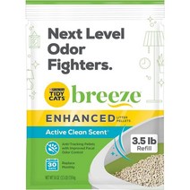 Purina Tidy Cats 향기로운 쓰레기 펠렛 Breeze Enhanced 리필 쓰레기 펠렛(재활용 상자 6개) 3.5파운드 가방, 21파운드 상자
