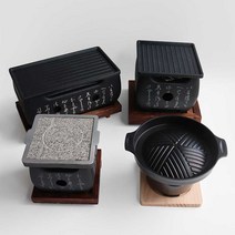 KD 개인 미니화로 일본식화로세트 경수진 1인 가정용, 1개, 10. 정사각화로 150 + 사각돌판(중)