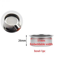 51/53/58mm 스테인레스 스틸 커피 필터 바구니 기계 드롱기 브레빌 카페드리퍼 포타필터 커피 메이커 스트레이너, 02 51MM height 26mm