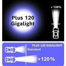 보쉬 H7 플러스 120 기가라이트 전구 - 12V 55W PX26d - 2개-37745, 더블 블리스터, 램프 2개, H7 - 울트라 화이트 4200K