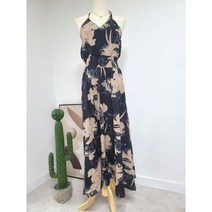 빅사이즈 편안한 원피스 77 88 66 쉬폰 홀터넥 롱 원피스