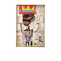 Basquiat 장 미쉘 바스키아 작품 / 호텔 카페 집 거실 인테리어 캔버스 벽걸이 그림액자 23, 블랙