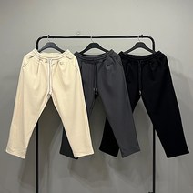 맨스토리 겨울 기모 텐션 9부 원턱 밴딩 와이드 밴딩팬츠