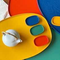 컬러 옻칠 자인 트레이 4 COLOR / 2 SIZE, 5. 자황색(대)