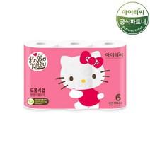헬로키티 도톰 4겹 6롤 화장지 (25M 6롤X1팩) 총 6롤, 단품