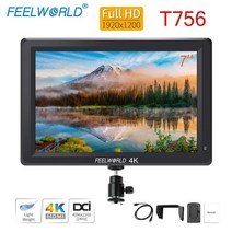 FEELWORLD-카메라 필드 휴대용 모니터 T756 7 인치 1920x1200 IPS DSLR 캐논 니콘 ZHIYUN 용 4K HDM, 한개옵션0