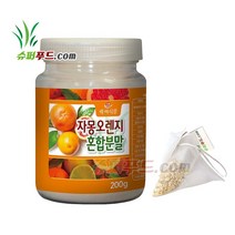 자몽 오렌지 나린진 헤스페리딘 비타민 자몽오렌지 혼합분말 + 슈퍼푸드.com 연자육 차 티백, 1세트, 201g