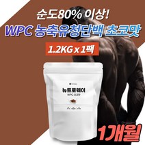 코스트코 가성비 단백질 보충제 파우더 벌크업 헬린이 프로틴 헬스 보조제 초코맛 포대 농축 유청 단백질 미국 WPC 아미노산 비타민 미네랄 스테비아, 1개, 1200g, 1개
