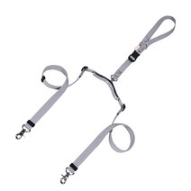 [패피퍼피] 강아지 소형견 중형견 360도 회전 쌍리드줄, 그레이