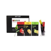 불로초 퓨레 스틱형 20g x 15포x3종 석류 유자 매실 선물셋트 국내산과일퓨레 여성음료, 20g x 15포 x 3종